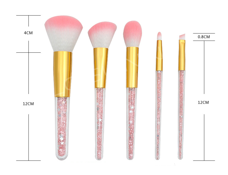 5 transparent handle makeup brushes 5 transparent handle makeup brushes